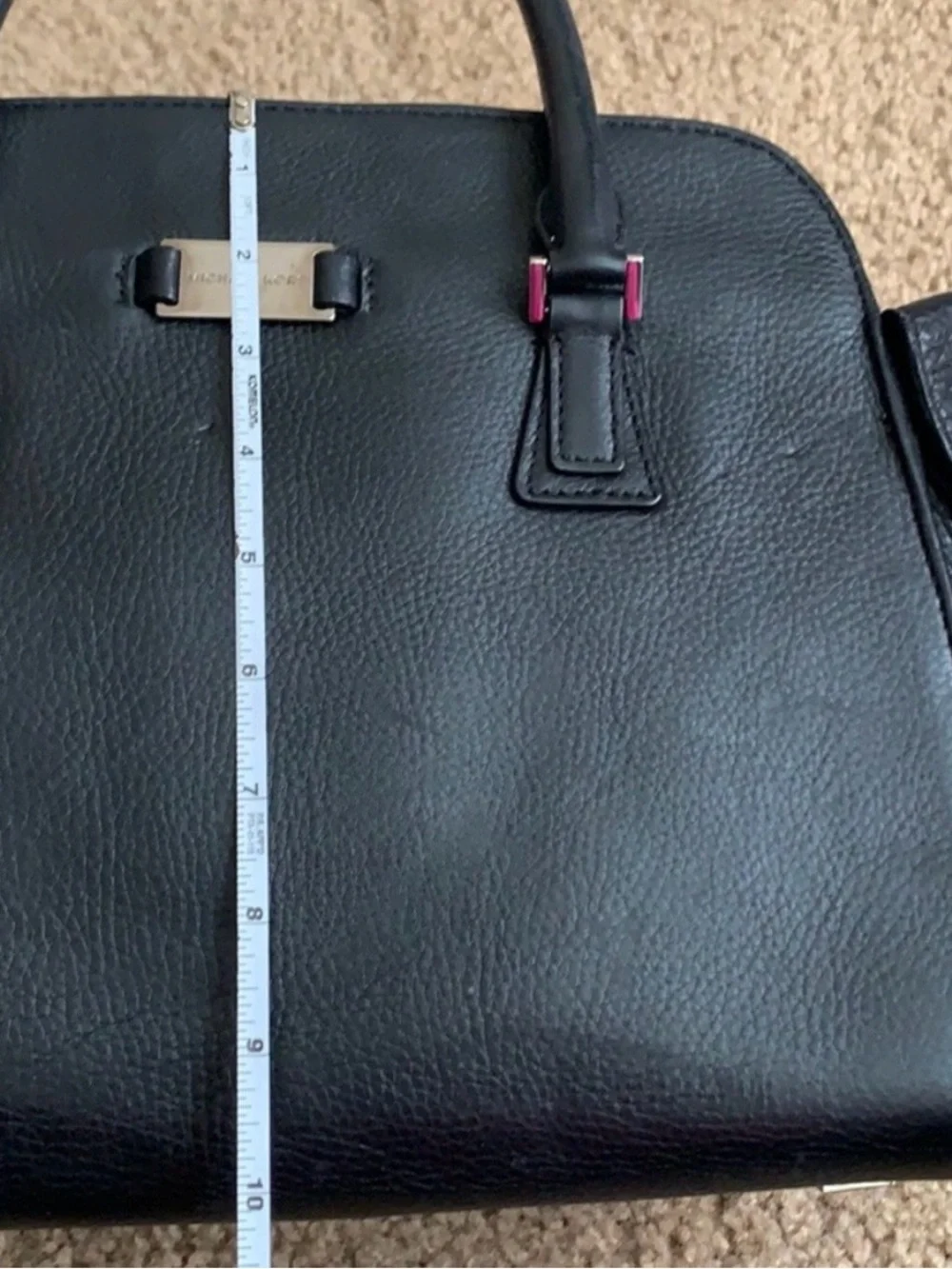 Michael Kors Black Pebbled Leather Top-Handle Satchel